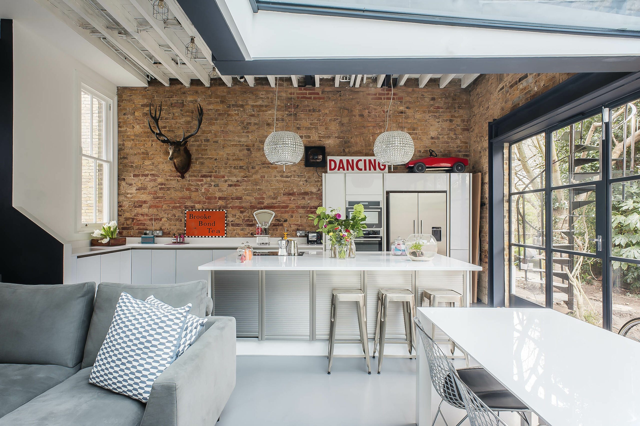 Surrey industrial style basement kitchen renovation design