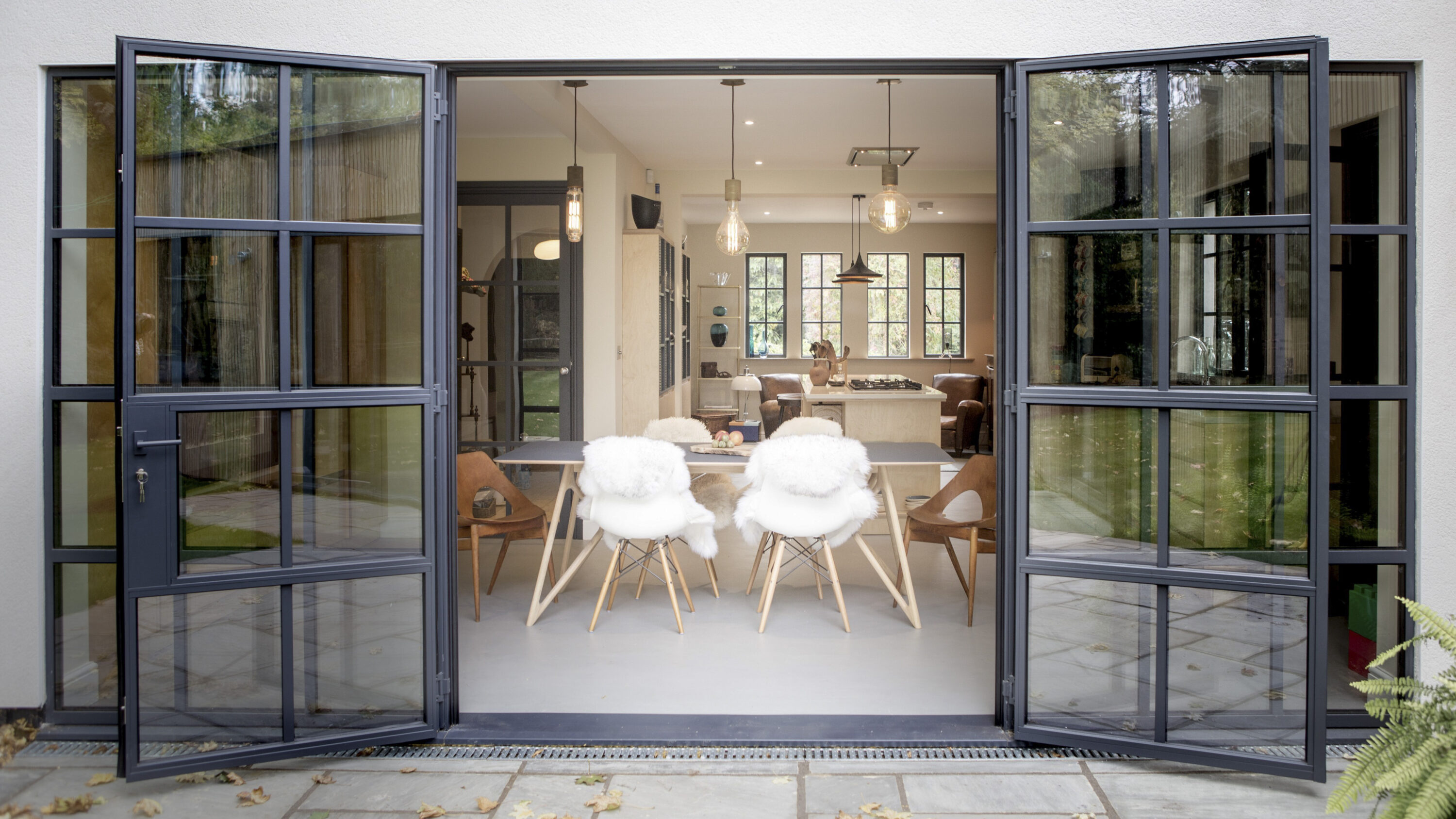 Solid steel patio doors renovation